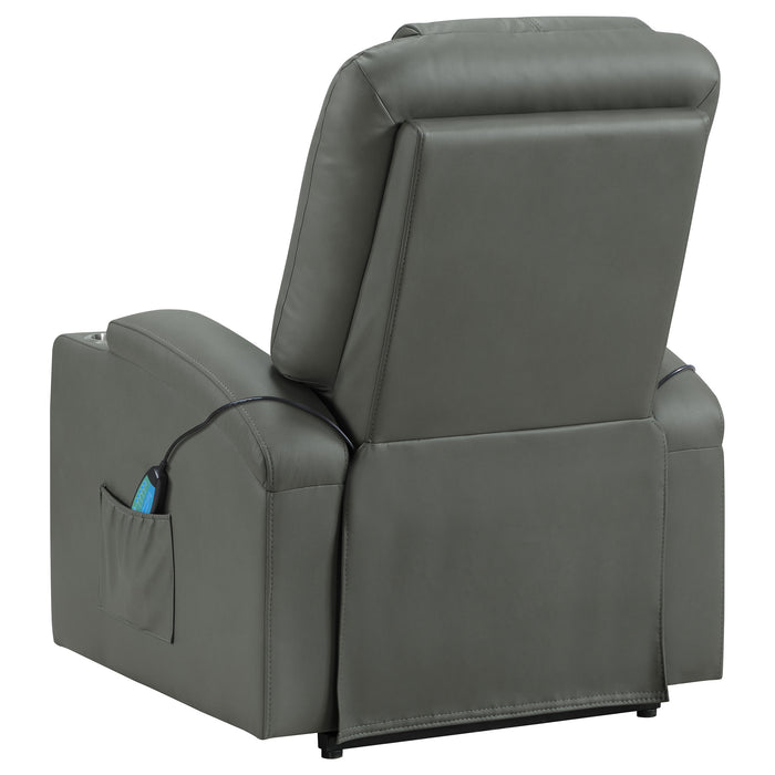 Armstrong Faux Leather Power Lift Massage Recliner Grey