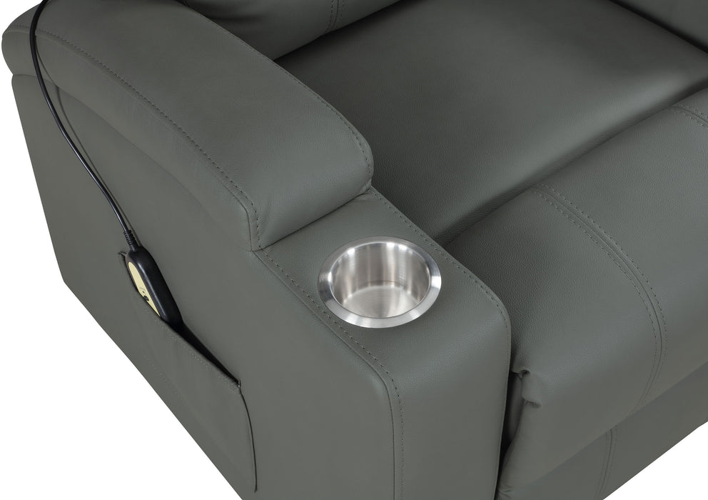Armstrong Faux Leather Power Lift Massage Recliner Grey