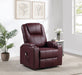 CoasterEveryday Armstrong wine faux leather power lift massage recliner with channel stitching