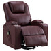 Armstrong CoasterEveryday wine faux leather power lift massage recliner with channel stitching
