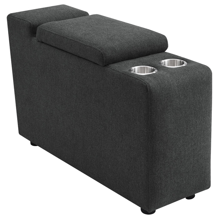Collins Upholstered Modular Storage Console Dark Grey