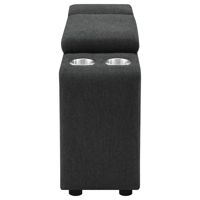 Collins Upholstered Modular Storage Console Dark Grey