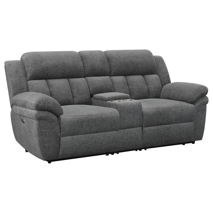 Bahrain Upholstered Power Loveseat Charcoal