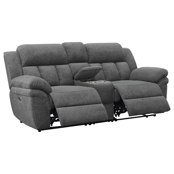 Bahrain Upholstered Power Loveseat Charcoal