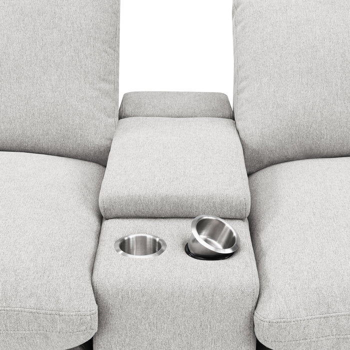 Collins Upholstered Modular Storage Console Grey