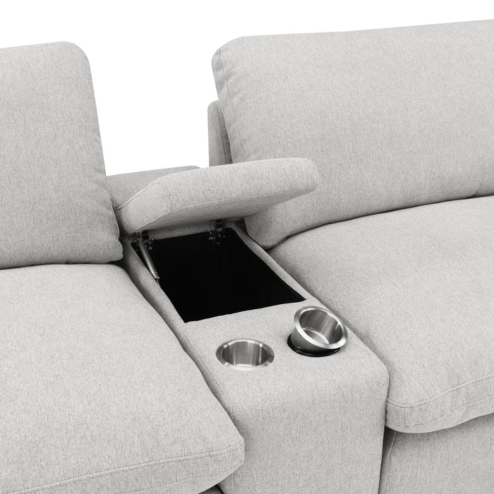Collins Upholstered Modular Storage Console Grey