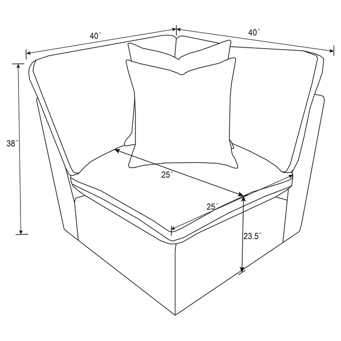 Collins Modular Corner Chair Grey