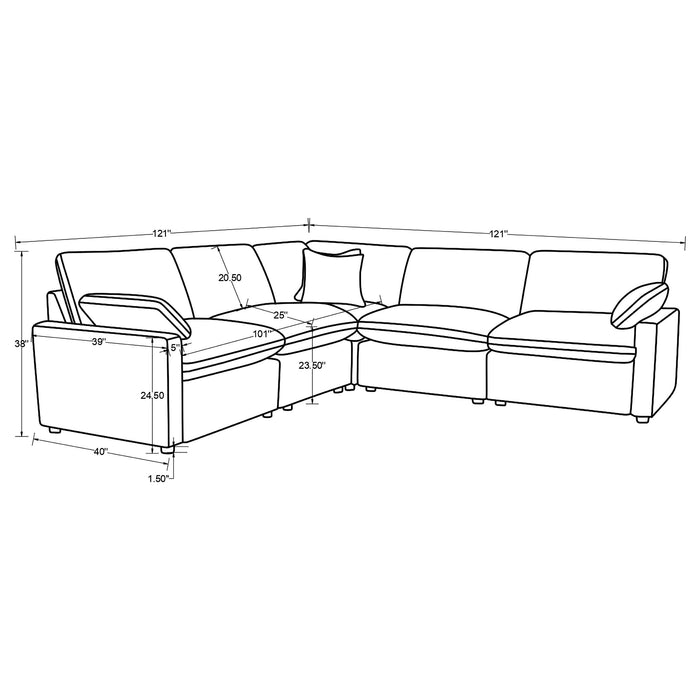 Collins 5-piece Modular Power Reclining Sectional Grey