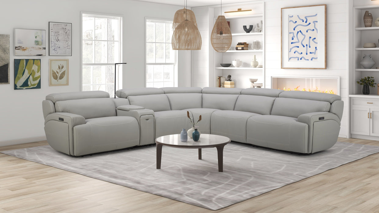 J & M Furniture 6095B Sectional Color U756043 in Grey