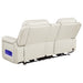 CoasterEveryday Rojas greige 2-piece dual power reclining sofa set with drop-down console