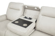 CoasterEveryday Rojas 3-piece dual power reclining sofa set in greige with drop-down console