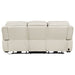 CoasterEveryday Rojas dual power reclining sofa in greige with drop-down console and cup holders