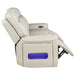 CoasterEveryday Rojas greige dual power reclining sofa with drop-down console