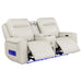 Greige Rojas Dual Power Reclining Loveseat with Bluetooth Speakers by CoasterEveryday
