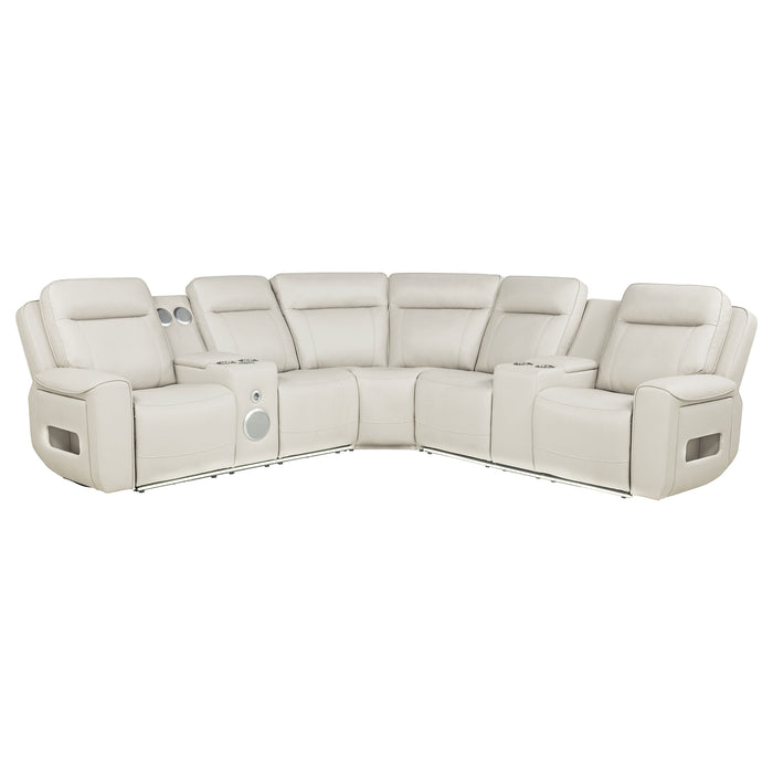Rojas 3-piece dual power L-shaped sectional sofa with Bluetooth in greige by CoasterEveryday
