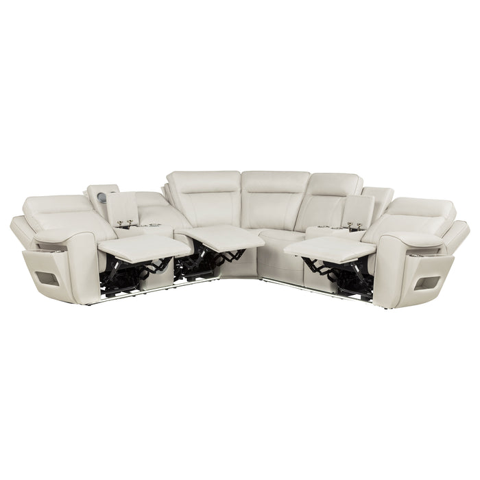Rojas 3-piece dual power L-shaped sectional sofa with Bluetooth in greige by CoasterEveryday