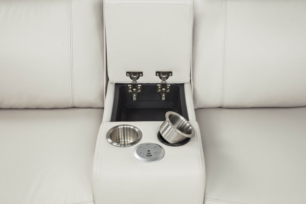 CoasterEveryday Rojas greige 3-piece dual power L-shaped sectional sofa with Bluetooth