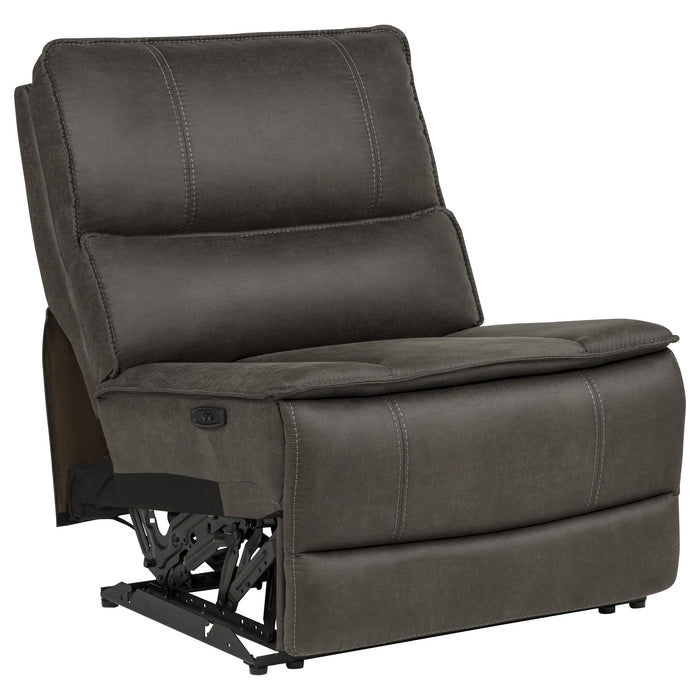 Marcell Transitional Armless Power Recliner Module Grey