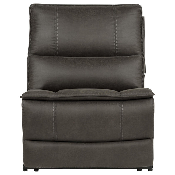 Marcell Transitional Armless Power Recliner Module Grey