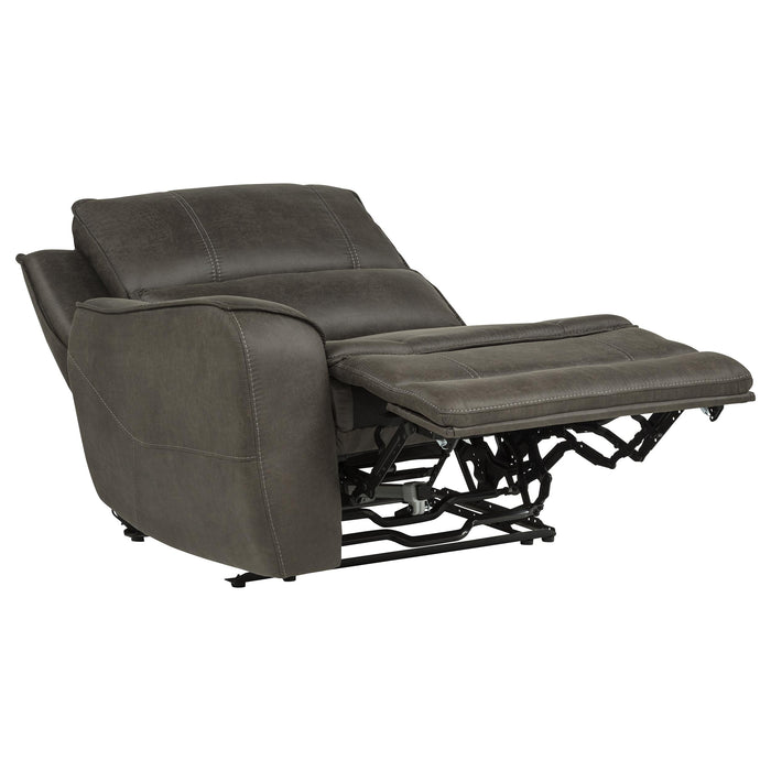 Marcell Transitional LAF Power Recliner with USB Charging Grey