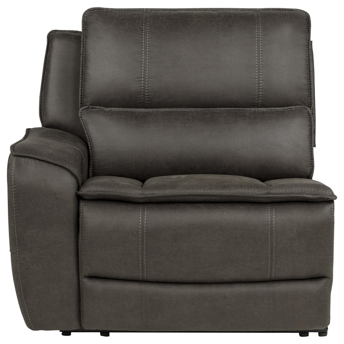 Marcell Transitional LAF Power Recliner with USB Charging Grey