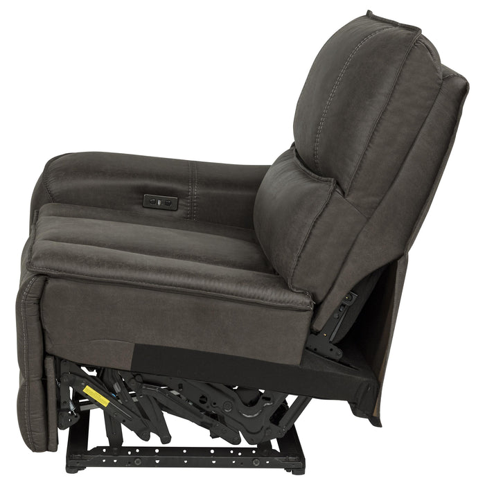 Marcell Transitional LAF Power Recliner with USB Charging Grey