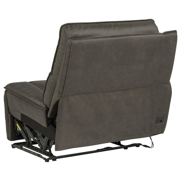 Marcell Transitional LAF Power Recliner with USB Charging Grey
