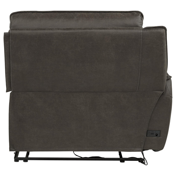 Marcell Transitional LAF Power Recliner with USB Charging Grey