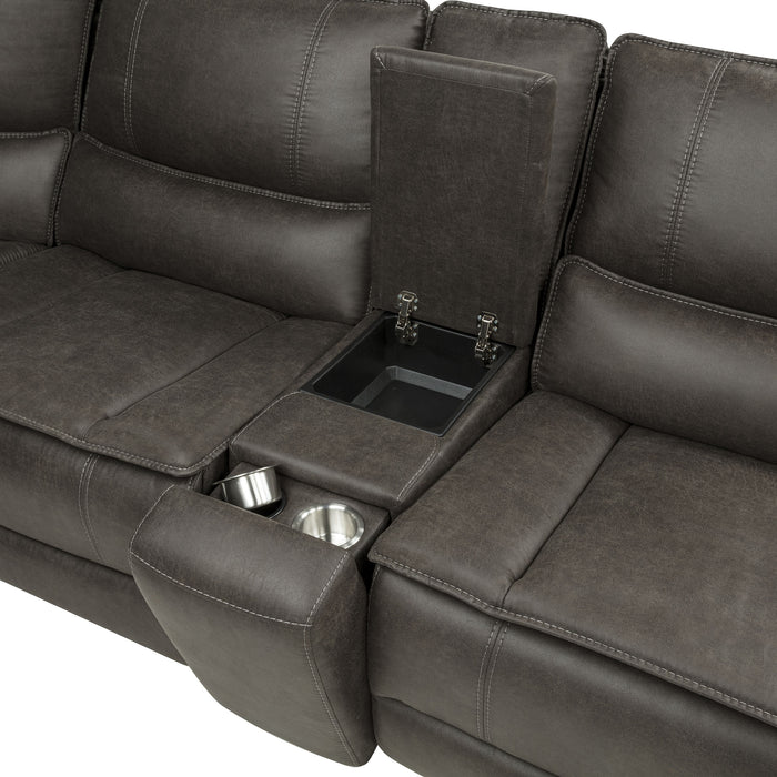 Marcell 7-piece L-shaped power reclining sectional with dual consoles in grey by CoasterEveryday