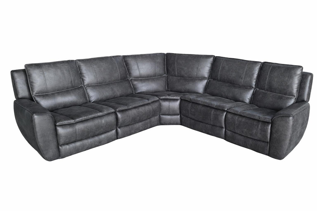 Marcell 5-Piece L-Shaped Modular Power Reclining Sectional Sofa Grey