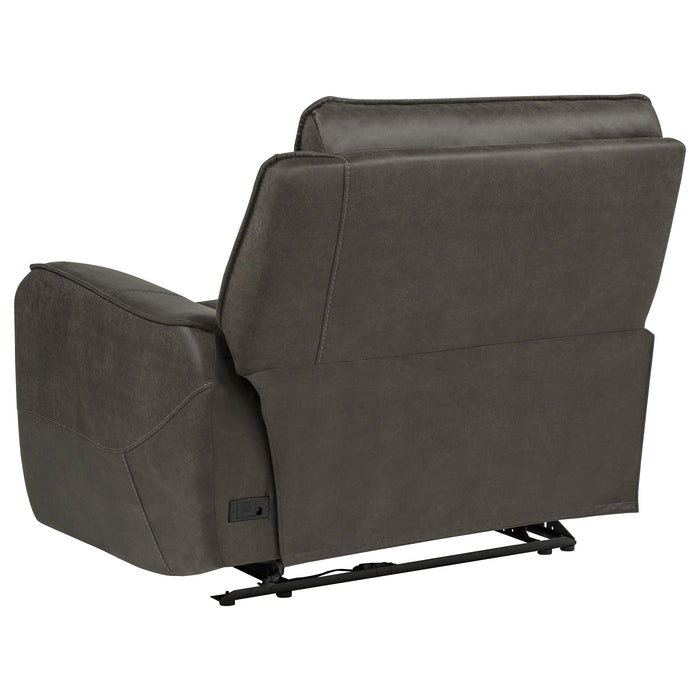 Marcell Transitional RAF Power Recliner with USB Charging Grey