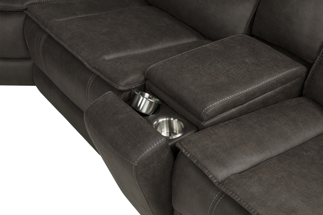 Marcell 5-Piece 3-Seat Power Home Theater Seating with Dual Consoles Grey
