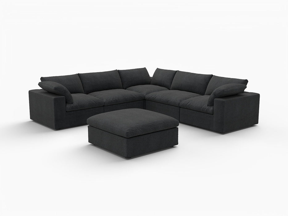 Blend Modular L Shaped Six Piece Corner Sectional - Black