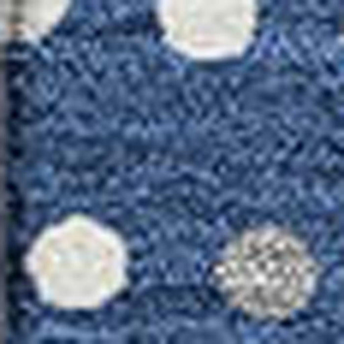 10' X 14' Polka Dot Washable Area Rug With UV Protection (680181) - Navy Blue / Ivory / Gray