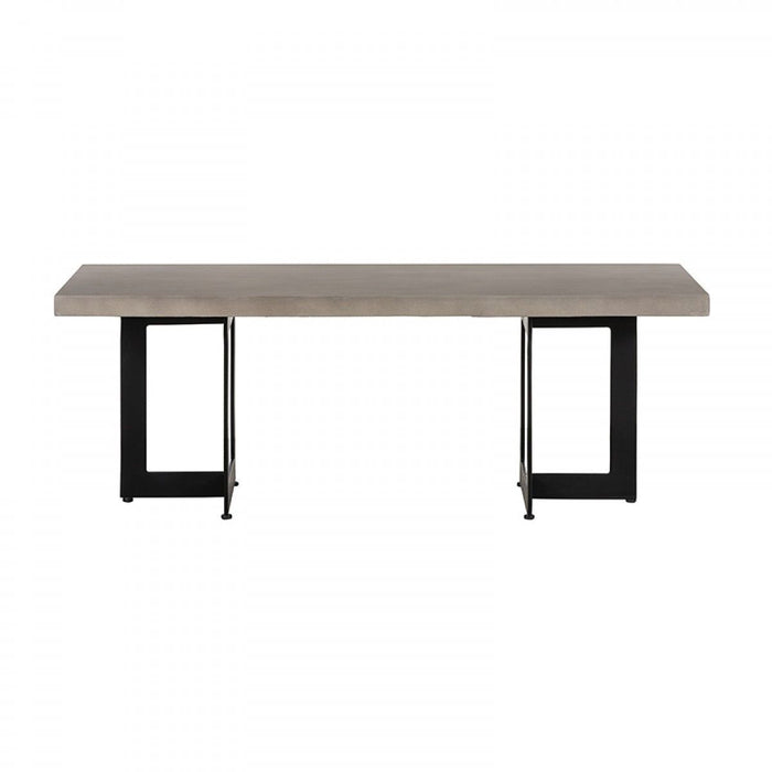 Modern Concrete Steel Coffee Table - Dark Gray And Black