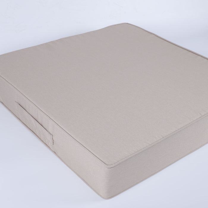 Giga outdoor beige deep seat cushions set for patio furniture, waterproof back and seat cushions with plush padding.