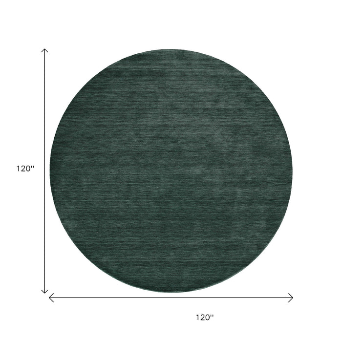10' Hand Woven Round Rug - Green