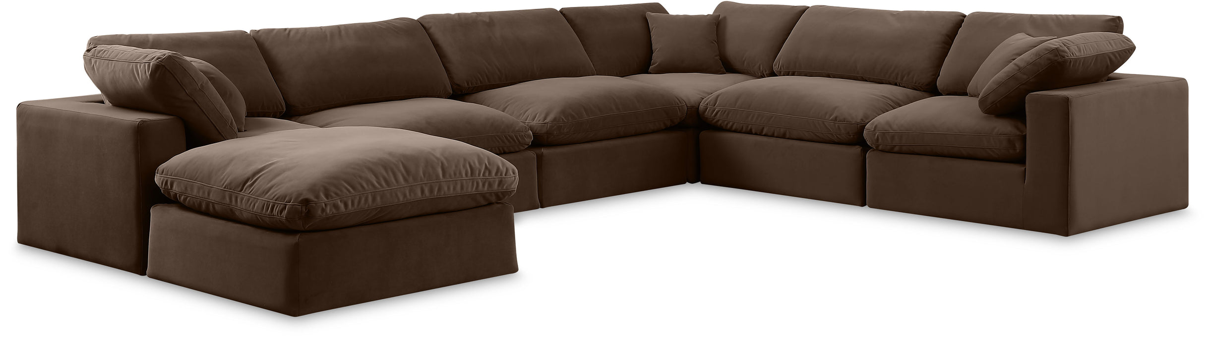 Comfy - 7 Piece Velvet Modular Sectional With Chaise