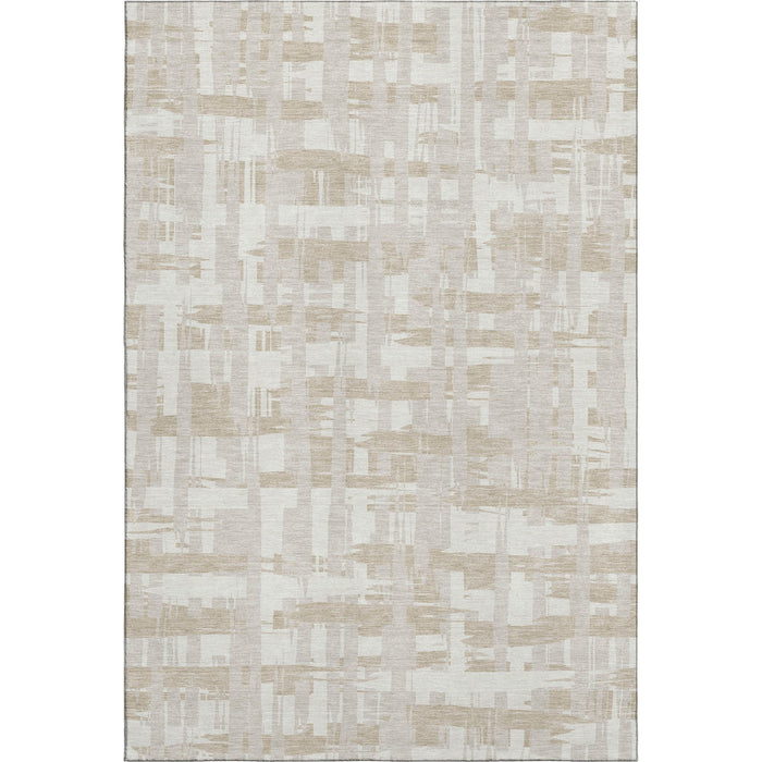 10' X 14' Striped Washable Area Rug With UV Protection (705683) - Ivory / Tan