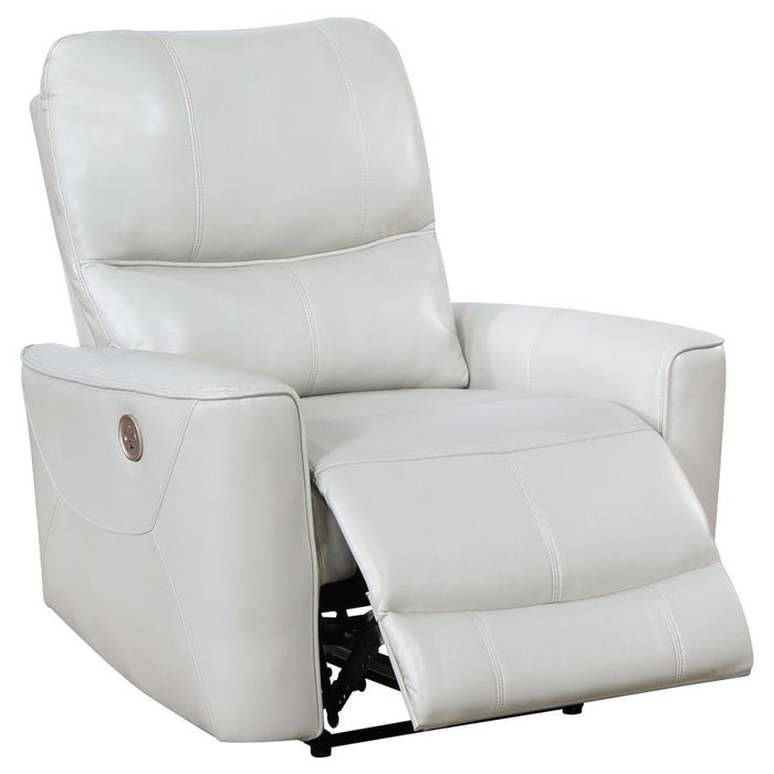 Greenfield - Upholstered Power Recliner Chair - Ivory