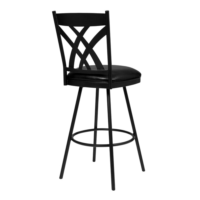 24" x 18" x 43" Iron Counter Height Bar Chair - Black