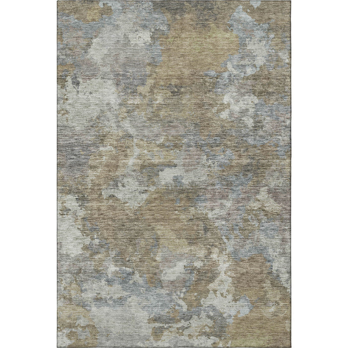 10' X 14' Abstract Washable Area Rug With UV Protection (710322) - Gold / Gray