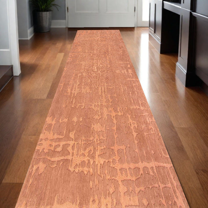 10' Abstract Non Skid Area Rug - Orange