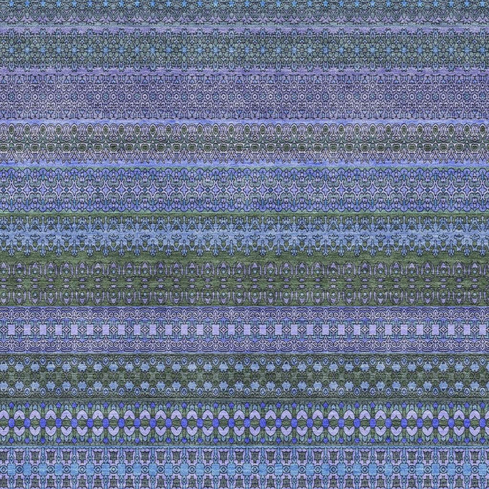 10' X 14' Striped Washable Area Rug With UV Protection (647494) - Blue / Ivory