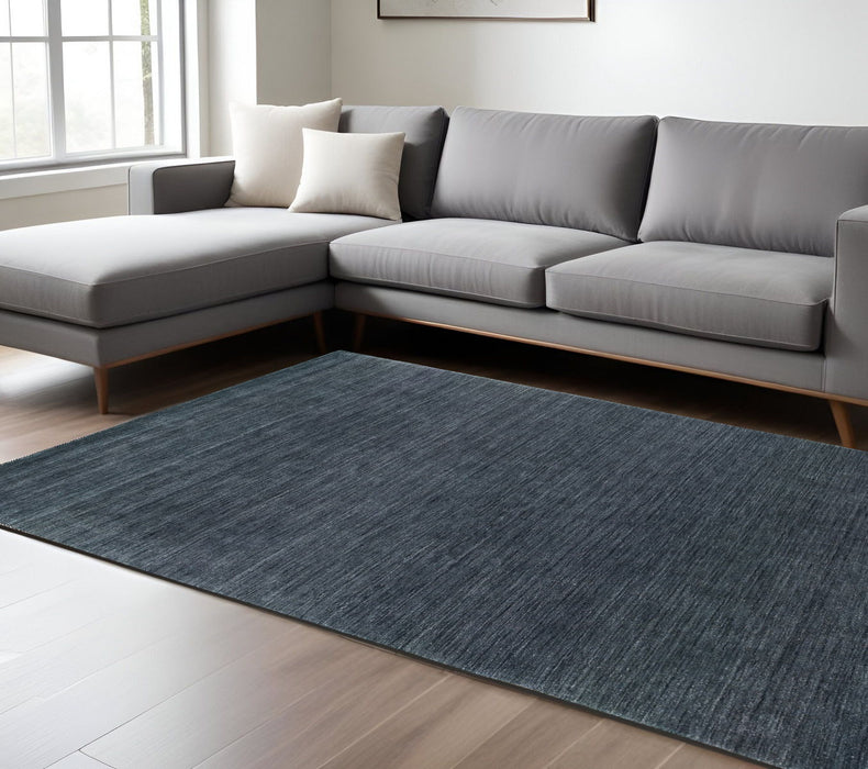 8' X 10' Wool Hand Tufted Area Rug - Navy Blue