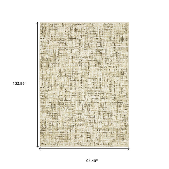 8' X 11' Abstract Area Rug - Ivory And Brown