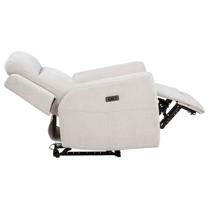 Kennett 3-piece Chenille Power Reclining Sofa Set Ivory