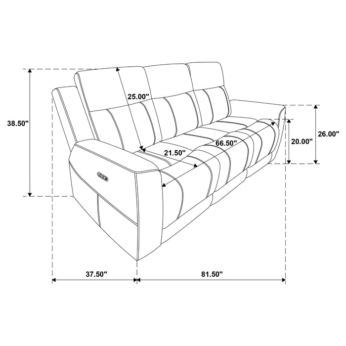 Kennett 3-piece Chenille Power Reclining Sofa Set Ivory