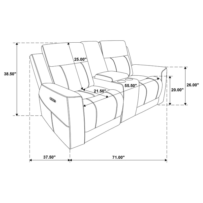 Kennett 3-piece Chenille Power Reclining Sofa Set Dark Grey