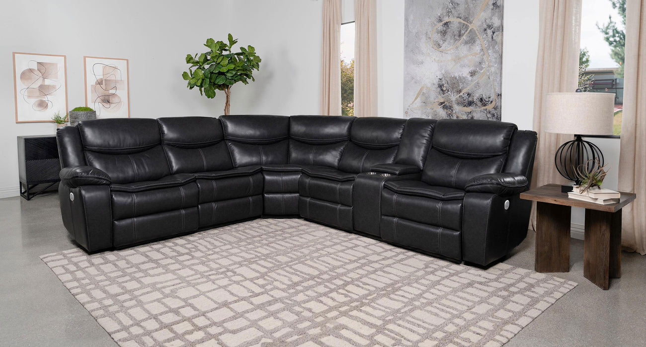 Sycamore Upholstered Power Reclining Sectional Sofa Grey